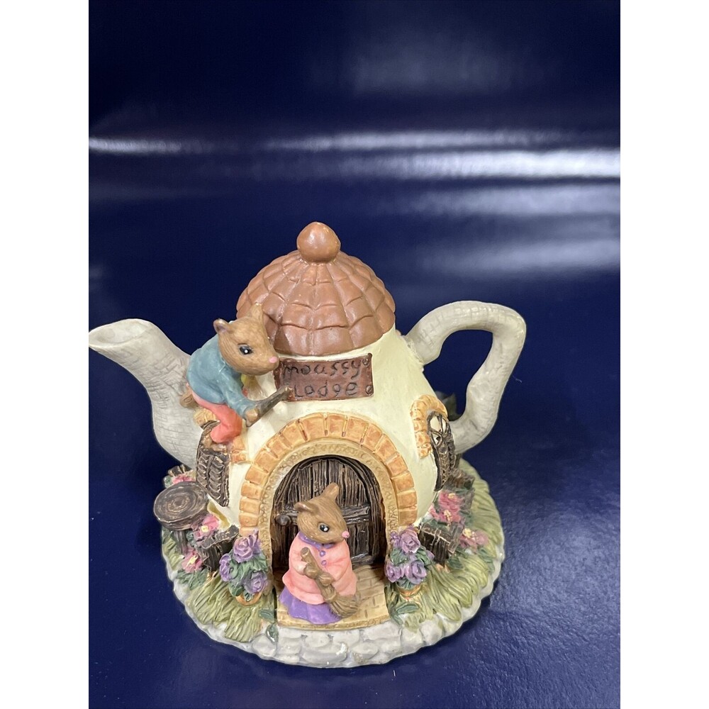 VTG Dezine Moussy Lodge Mini Cottage Teapot 1993 Decoration 3" Removable Lid -D9